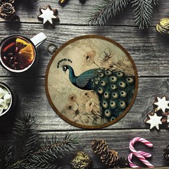 Vintage Peacock Round Wall Art,Canvas Prints with floral Design, Rustic Bird …