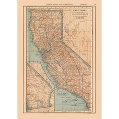 Historic State Map – California – Reynold 1921 – Vintage Wall Art