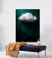 Emerald Green Canvas Wall Art, Abstract Minimalist Print, Dark Modern Art Decor.
