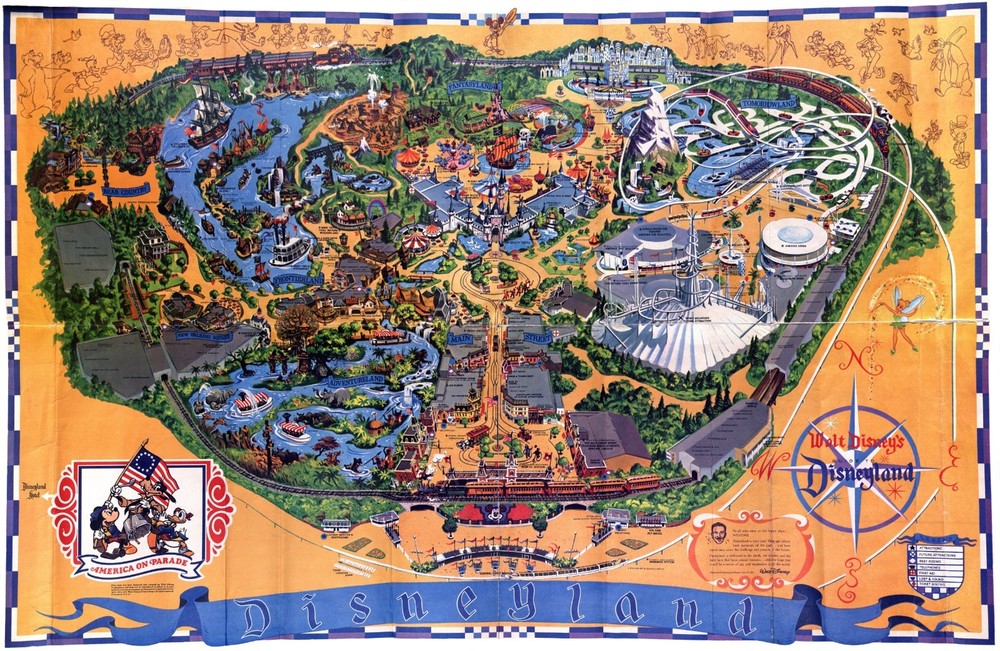 1976 Disneyland Map REPRODUCTION POSTER 24X36 Inches Looks beautiful Nostalgia
