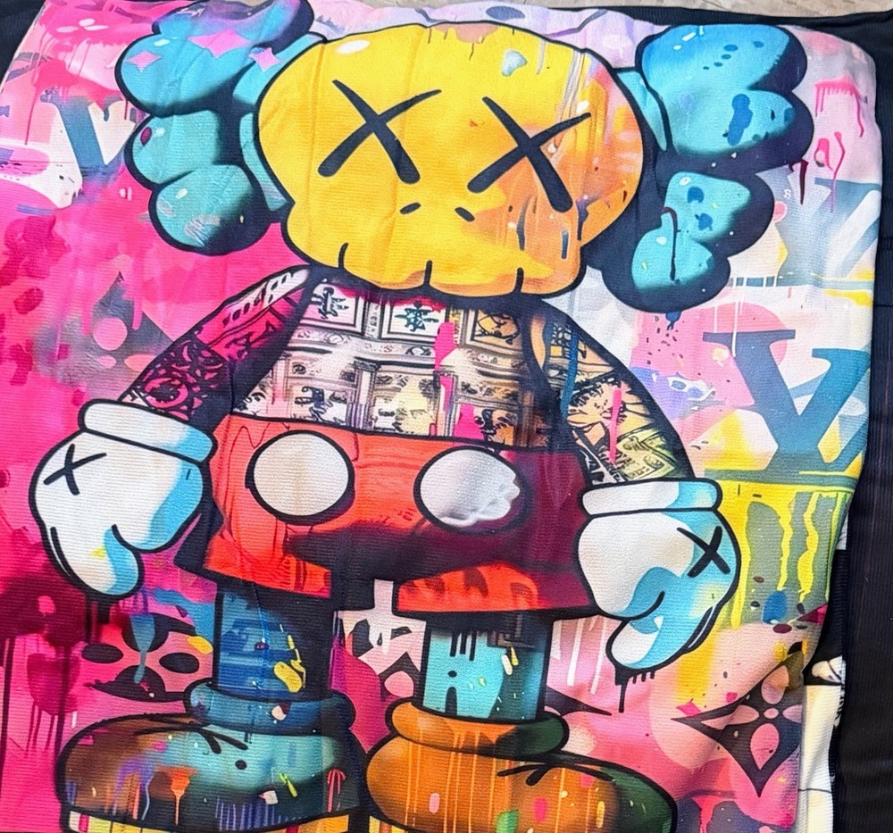 Kaws Graffiti Modern Art Print Multicolor Canvas Poster for Teens Adults