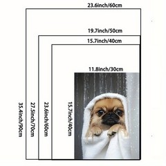 Framed Canvas Pekingese Dog Wrapped Towel Shower Cute Bathroom Decor