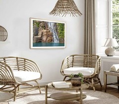 Waterfall Along a Cliff, All Saints Lake Poster Premium Quality Choose your Size