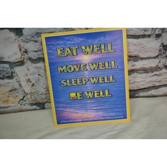 Wellness Poster Eat Move Sleep Be Well Beach Sunset Art Print
