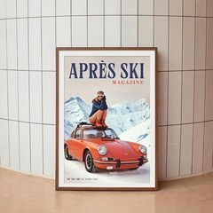 Après Ski Retro Poster – Vintage Winter Magazine Style Wall Art- Poster Unframed