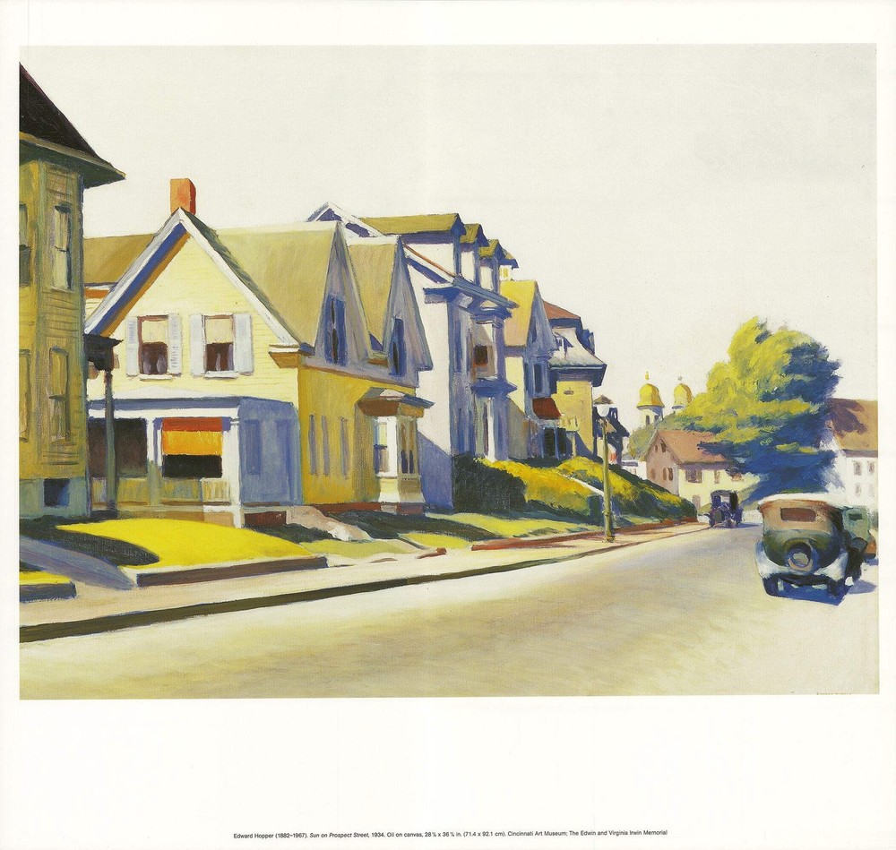 EDWARD HOPPER Sun on Prospect Street 16.75″ x 17.75″ Offset Lithograph 2010 Real