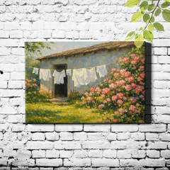 Rustic Vintage Wall Art weathered farmhouse cottage style painting