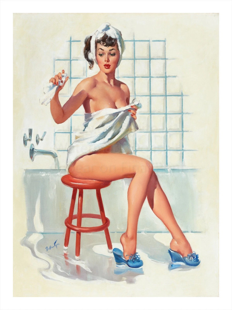 Vintage Pin-up Art Rolled Canvas Print- poster no frame