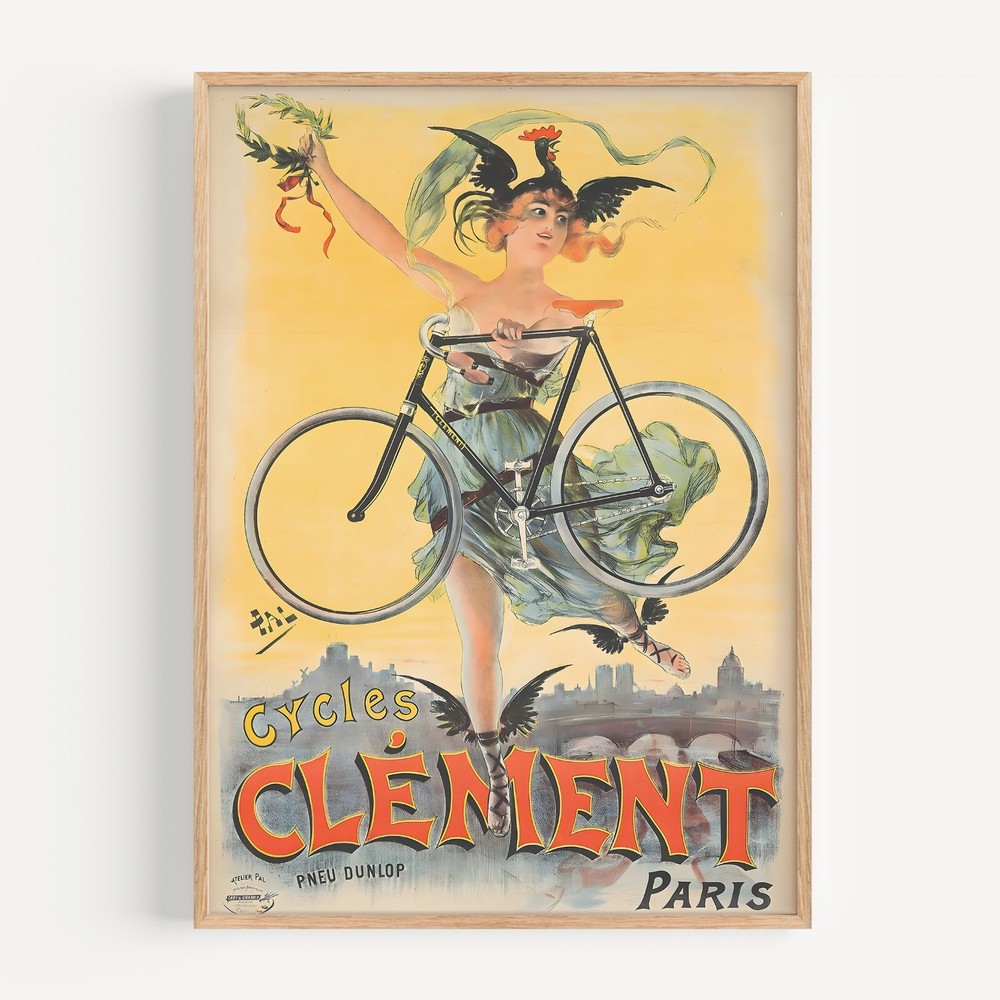 Cycles Clément PAL (France) Bicycle 1898 Retro Vintage Poster Print