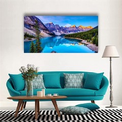 Lake Mountain Canvas Print Wall Art – Framed, Ready to Hang, Waterproof Decor