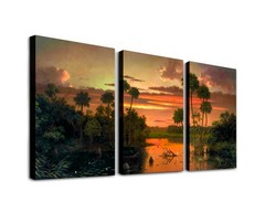 Florida Sunset Wall Art by Martin Johnson Heade Art, Canvas Art Print 48″x24″