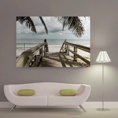 Canvas Wall Art The Palm Trees to the Sea, Made to Order in the USA! 48x32x1.5″