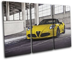 Alfa Romeo 4C Spyder Exotic Sports Cars TREBLE CANVAS WALL ART Picture Print