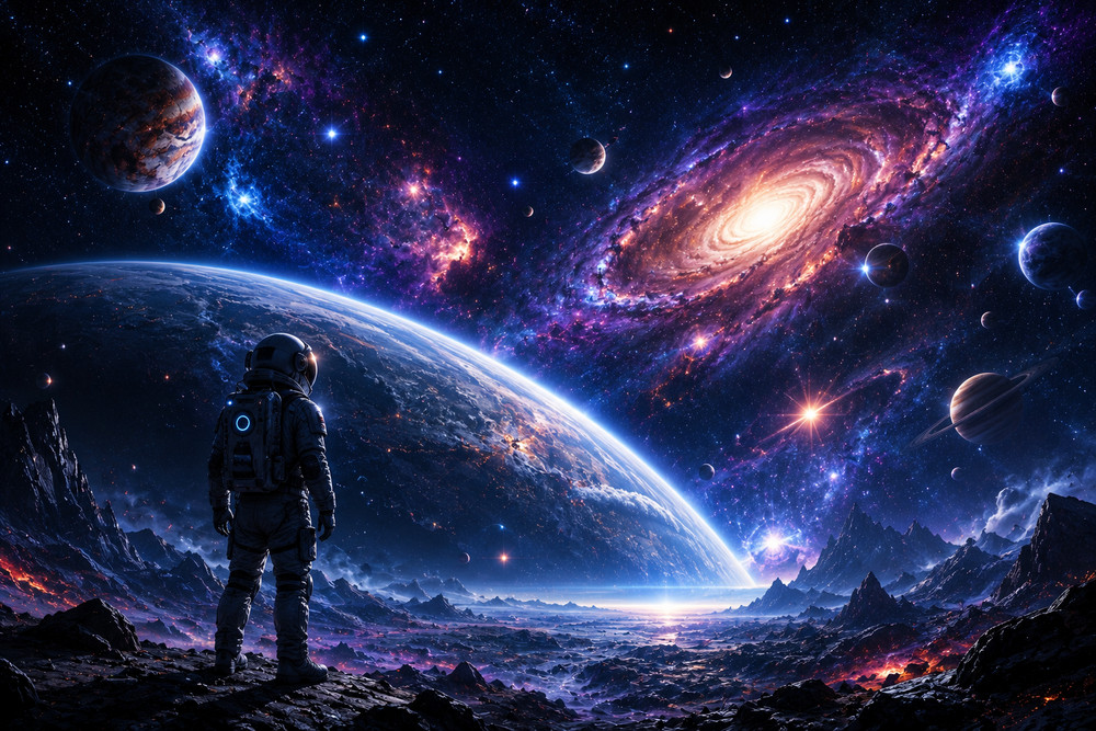 Space Galaxy Wallpaper Nebula Stars Cosmic Universe 4K Digital Download