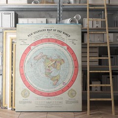 Flat Earth Map Alexander Gleason’s New Standard Map Canvas Wall Art Print