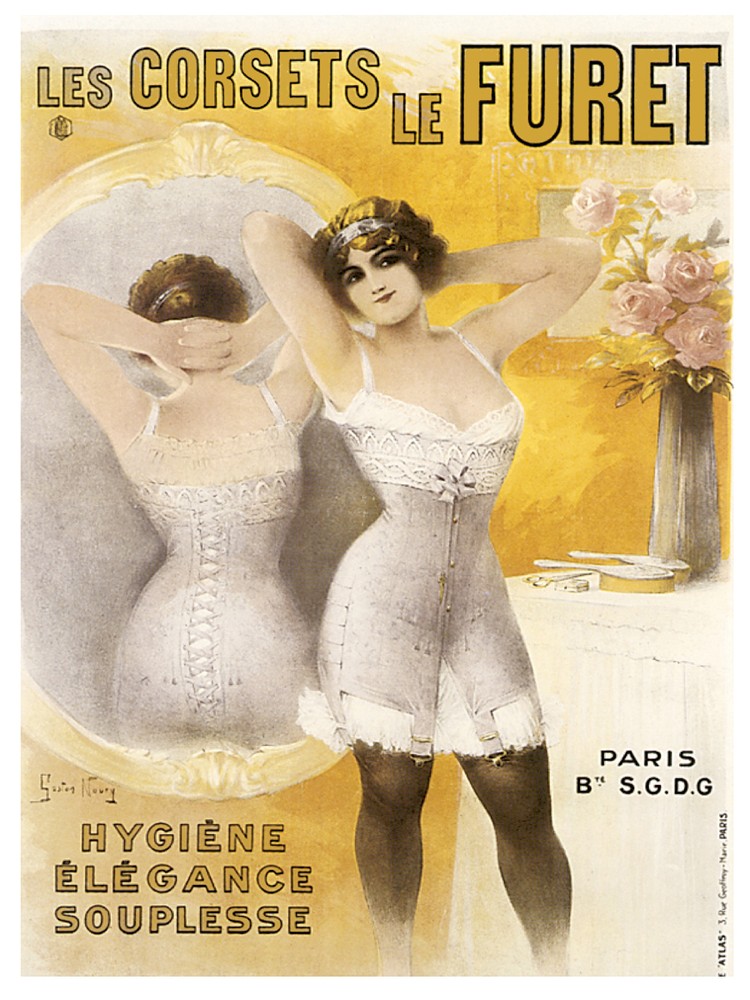 Quality POSTER.French Corset Le Furet.Victorian fashion.Interior Design art.v267