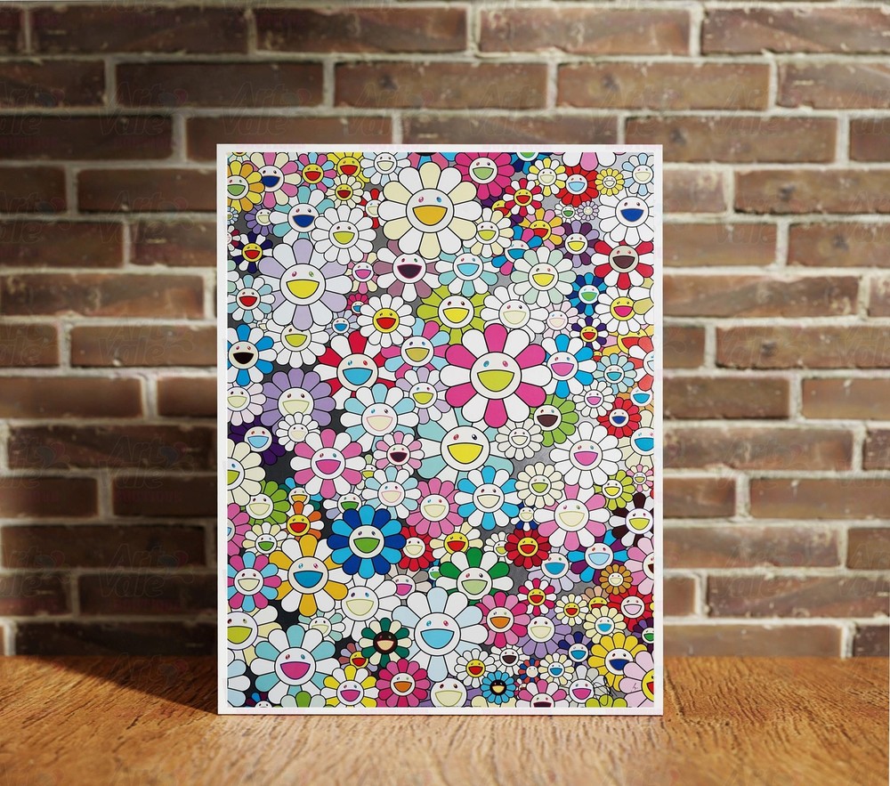 Takashi Murakami Multicolor Homage Canvas Wrap Wall Decor PosterWall Art Print