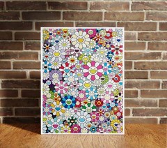 Takashi Murakami Multicolor Homage Canvas Wrap Wall Decor PosterWall Art Print