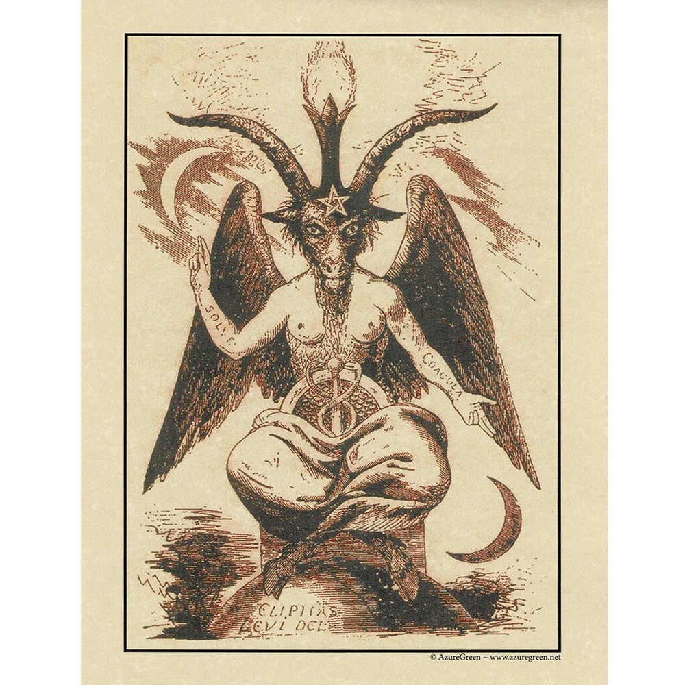 Baphomet Poster 8.5 x 11″ Parchment Print NEW Book of Shadows Page