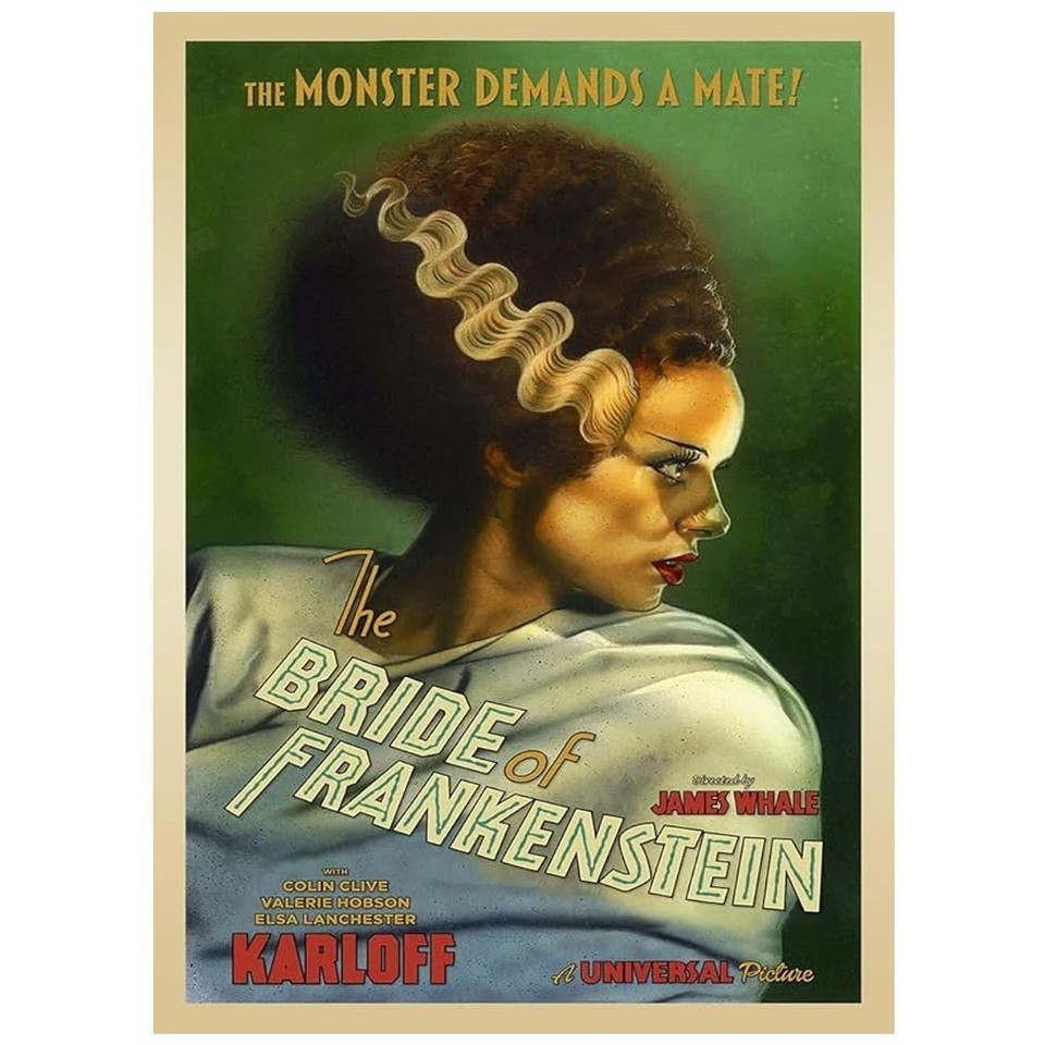 The Bride of Frankenstein Classic Horror Movie Poster 1935