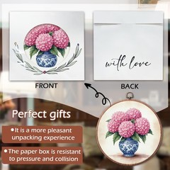 Chinoiserie Spring Floral Framed Round Wall Art,Blue and White Hydrangea Flow…
