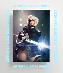 Sexy 2B Nier: Automata Square Enix Video Game Poster Print – No Frame