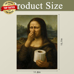 Funny Mona Lisa Bathroom Art Holding Her Nose Mona Lisa Poster Pinching Nose Wal