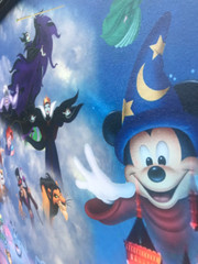 Disney Castle Character Mickey Princess Villain Framed Textured Picture Print