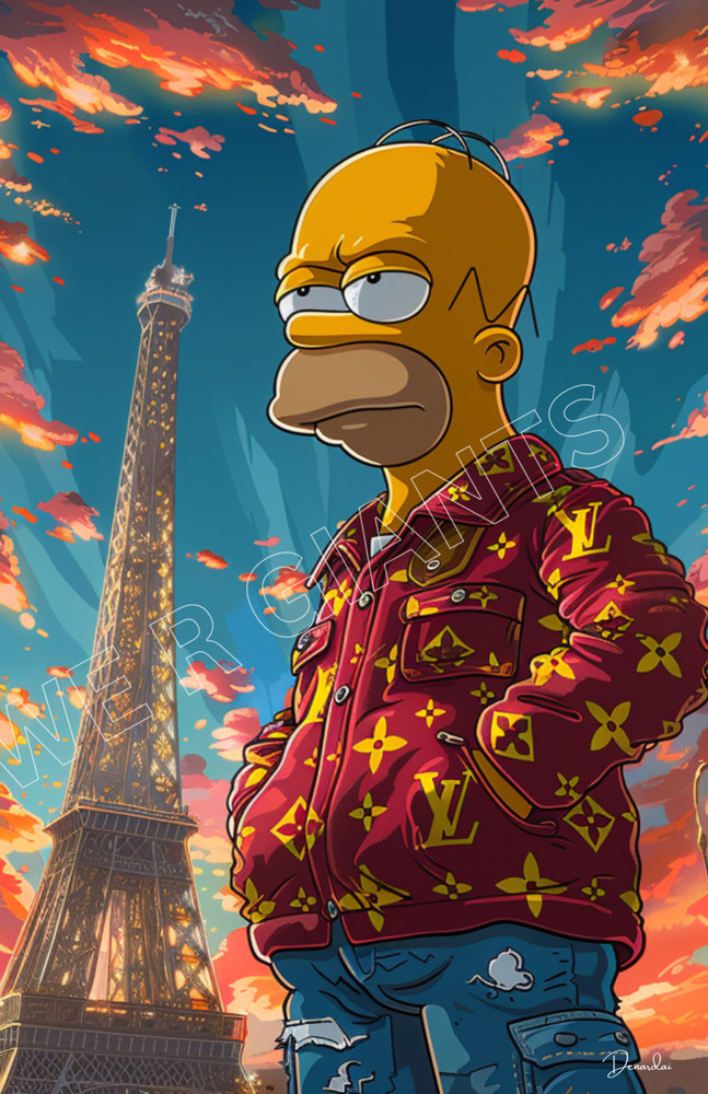 LOUIS VUITTON X HOMER SIMPSON POSTER 11X17 PRINT WALL DECOR WALL ART BY DENARDAI