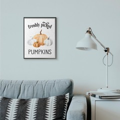 Industries Freshly Picked Pumpkins Autumn Fall Seasonal Design Framed Wall Art
