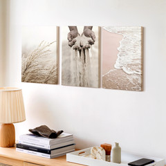 3 Pieces Nature Elements Neutral Tones Large Wall Art Set for Living Set Of 3
