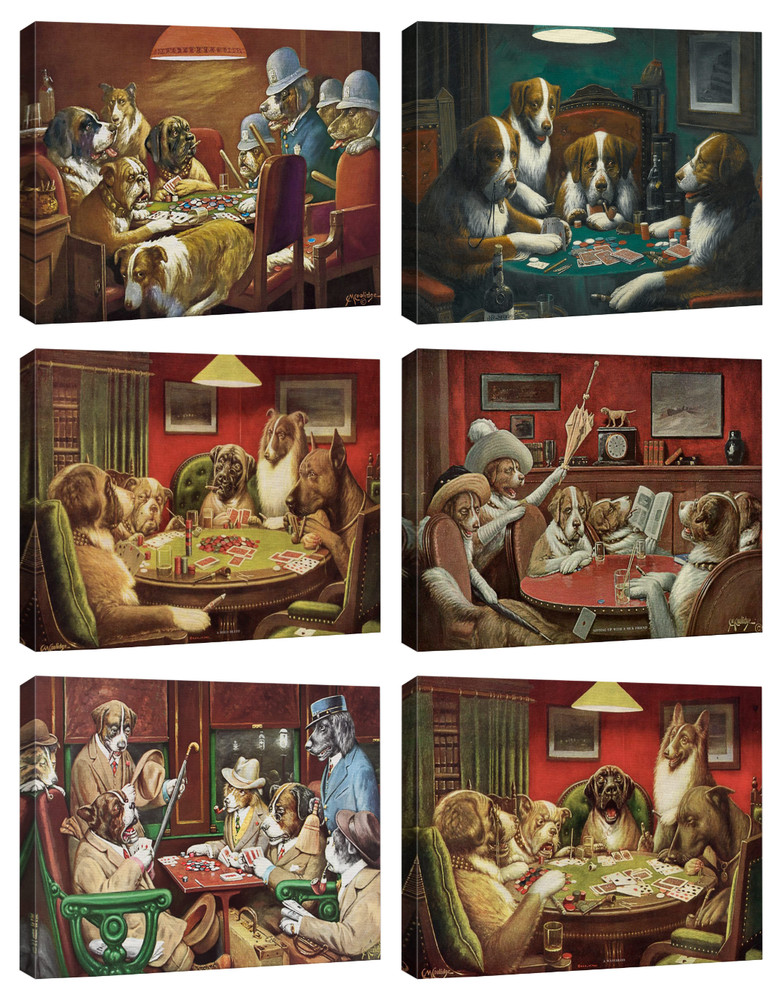 16″x24″ – Canvas Print Wall Art – Dogs Playing Poker Series by C.M Coolidge