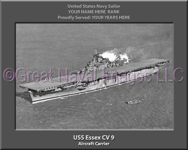 USS Essex CV 9 Personalized Canvas Ship Photo 3 Print Navy Veteran Gift
