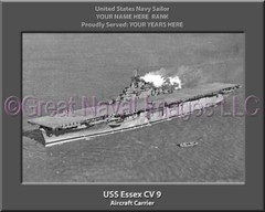 USS Essex CV 9 Personalized Canvas Ship Photo 3 Print Navy Veteran Gift