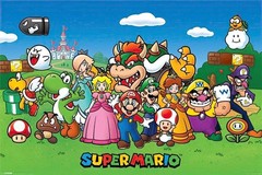 Super Mario – Gaming TV Show Poster (All Characters Montage) (Size: 36″ x 24″)