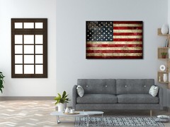 Canvas Wall Art Print Painting Picture Home Office Decor Vintage American Flag