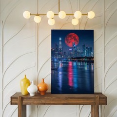 Wall Art Vibrant City Skyline At Night, Showcasing Canvas Print Canvas