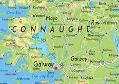 Ireland Physical Map 16.5×23.3 Inch Paper Laminated Wall Poster Art Geography