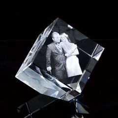 Personalized 3D Photo Crystal Custom Etched Picture Fathers Day Romantic Gifts