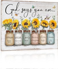 Inspirational Bible Verse Wall Art God Says You Are Wall Sayings Flowers in