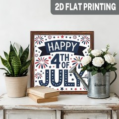 Celebrating Independence, Happy 4Th of July Fireworks Banner Home Decor