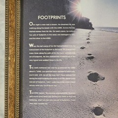 Footprints in the Sand Poem Framed Wall Art Christian Religious Decor