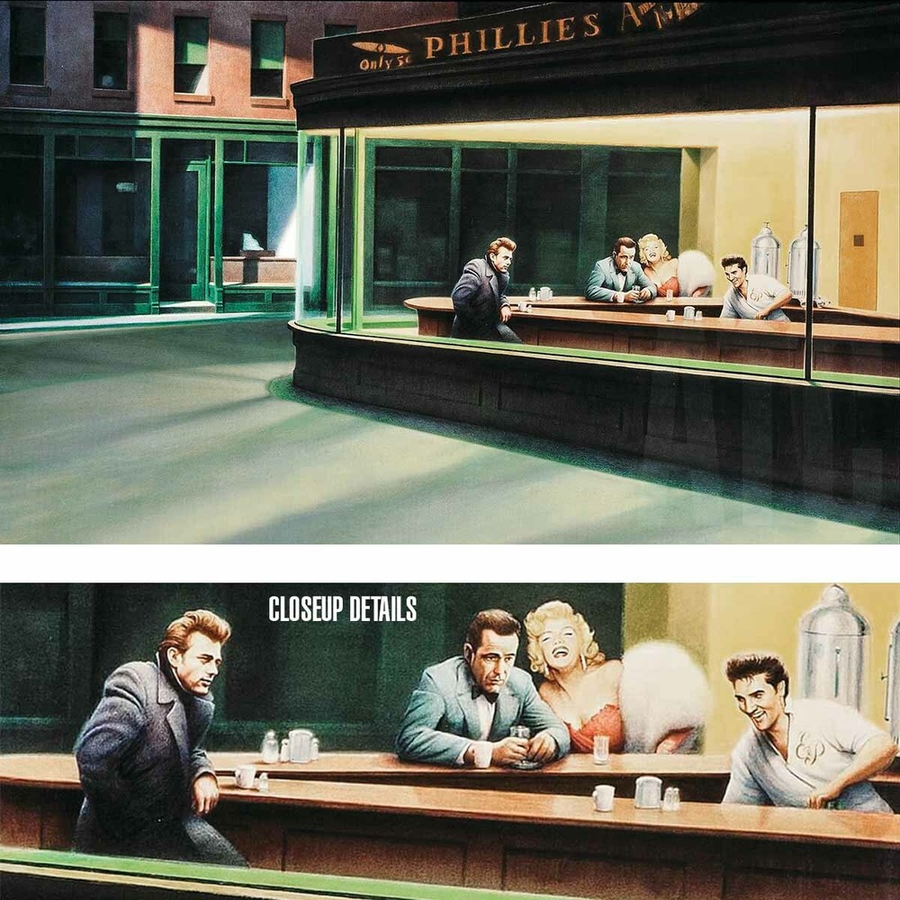 34W»x20H» BOULEVARD OF BROKEN DREAMS by HELNWEIN EDWARD HOPPER CHOICES of CANVAS