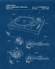 Class Vinyl Record Turntable Patent Prints, 4 (8×10) Art Decor Home Work Office