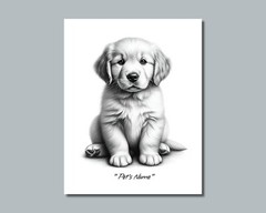 Personalized GOLDEN RETRIEVER Pet Print Photo PUPPY DOG Picture 8×10 11×14 (P8)