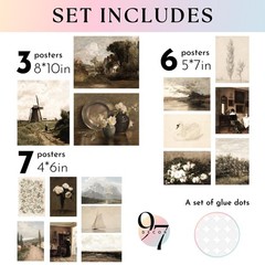Antique Wall Decor – 16 Pcs Vintage Wall Art Prints, Antique Pictures Landsca…