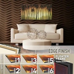 48W»x24H» PALM PARADISE by DEAC MONG – TREES SILHOUETTE SUNSET CHOICES of CANVAS