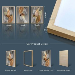 Natural Wood Framed Wall Art For Living Room Large Size Wall Decorations For …