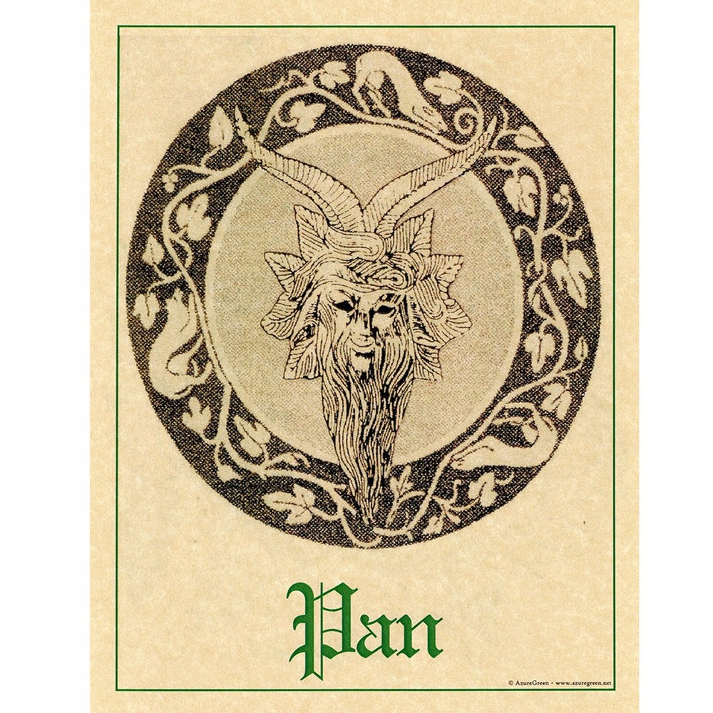 Pan Poster 8.5 x 11″ Parchment Print NEW Greek Mythology