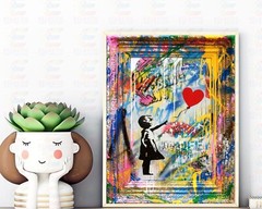 Banksy – Girl With Balloon Art Print, Mounted Canvas, Framed, Acrylic